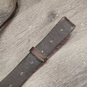 Flat Soft Leather Breastplate *No Straps, gc/fair, Stamped, many xholes, older, clean & tacky residue, creases