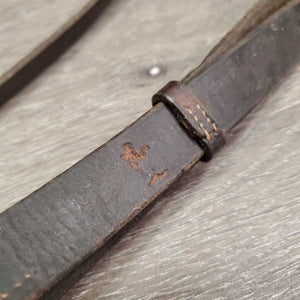 Flat Soft Leather Breastplate *No Straps, gc/fair, Stamped, many xholes, older, clean & tacky residue, creases