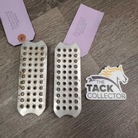 2 Cheese Grate Stirrup Inserts ONLY *vgc, mnr dirt, stains & oxidized
