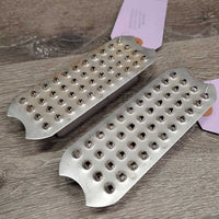 2 Cheese Grate Stirrup Inserts ONLY *vgc, mnr dirt, stains & oxidized
