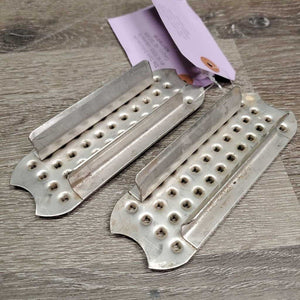 2 Cheese Grate Stirrup Inserts ONLY *vgc, mnr dirt, stains & oxidized