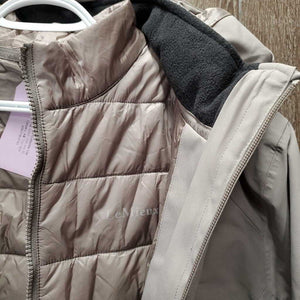 Waterproof Hybrid Winter Jacket, Hood, Zipper, Zip in Liner, tags *new
