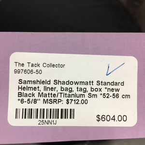 Shadowmatt Standard Helmet, liner, bag, tag, box *new