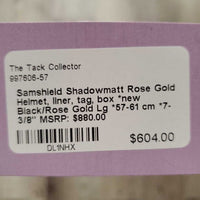 Shadowmatt Rose Gold Helmet, liner, tag, box *new