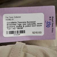 Euroseat Breeches *vgc, mnr rubs/pills, seam puckers, stains & pulled seat seam
