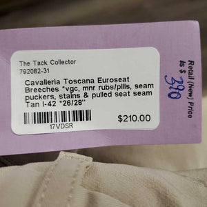 Euroseat Breeches *vgc, mnr rubs/pills, seam puckers, stains & pulled seat seam