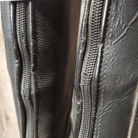 Pr Dress Boots, zips, Black Ariat Forms *gc/fair, edges: holes, rubs, splits, spltting teeth, slice, dirty, undone seam
