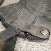 Pr Half Chaps *fair, v.rubbed, dirty & stretched, daded, peeled, cracking & shedding
