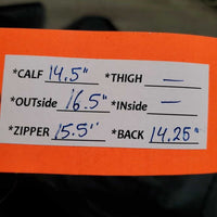 Pr Half Chaps *fair, v.rubbed, dirty & stretched, daded, peeled, cracking & shedding
