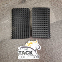 Pr Wide Base Angled - Offset Plastic Stirrup Irons, 2 prs Grips, Box *gc, dirty, rubs, scratches, rubs