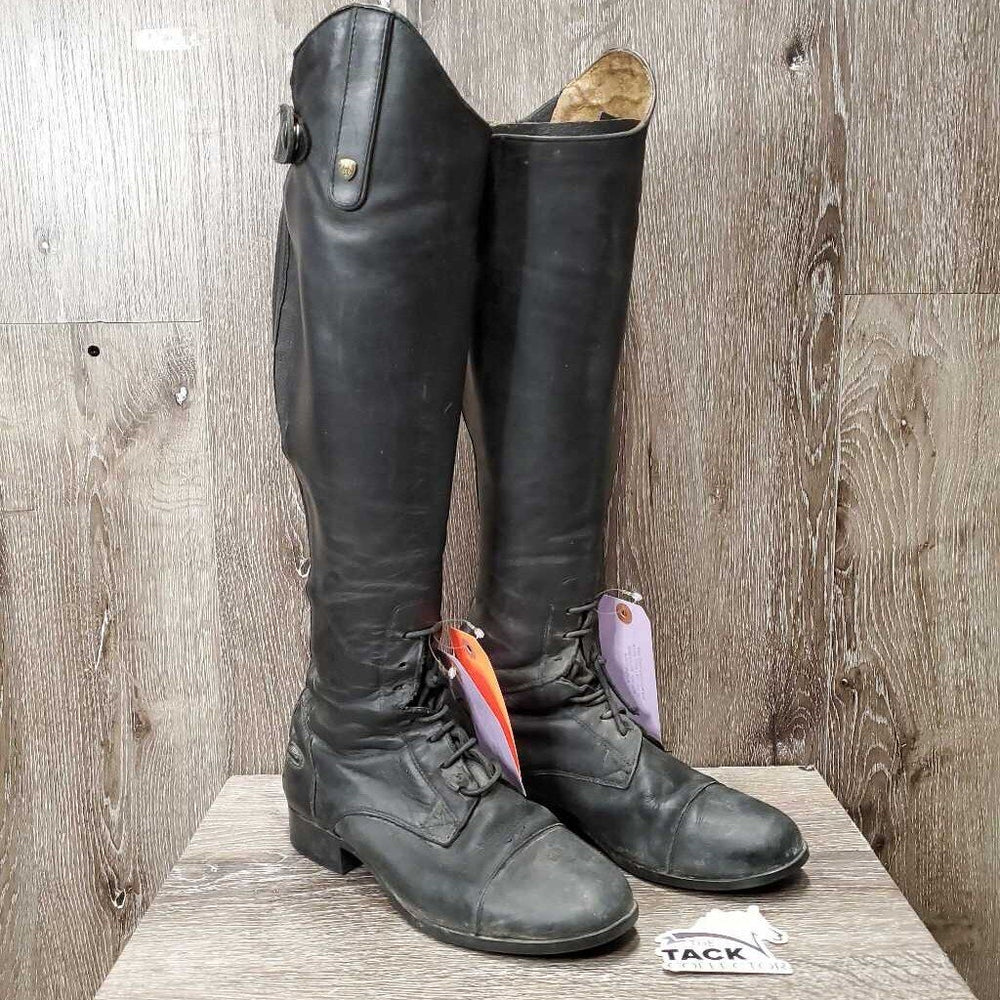Field Boots, zips *gc/fair, dirt, hair, scuffs, broken laces, rubs, stretched elastic, faded