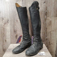 Field Boots, zips *gc/fair, dirt, hair, scuffs, broken laces, rubs, stretched elastic, faded
