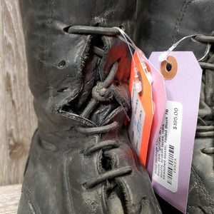 Field Boots, zips *gc/fair, dirt, hair, scuffs, broken laces, rubs, stretched elastic, faded