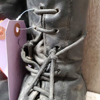 Field Boots, zips *gc/fair, dirt, hair, scuffs, broken laces, rubs, stretched elastic, faded

