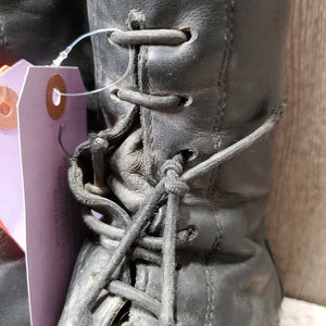 Field Boots, zips *gc/fair, dirt, hair, scuffs, broken laces, rubs, stretched elastic, faded