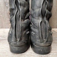 Field Boots, zips *gc/fair, dirt, hair, scuffs, broken laces, rubs, stretched elastic, faded