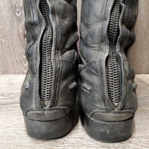 Field Boots, zips *gc/fair, dirt, hair, scuffs, broken laces, rubs, stretched elastic, faded