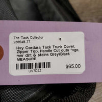 Hvy Cordura Tack Trunk Cover, Zipper Top, Handle Cut outs *vgc, mnr dirt & stains
