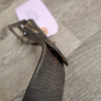 Pr Stirrup Leathers *fair, unstitched, CRACKS, cut, zholes, rubs, uneven, scrapes