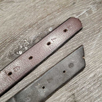 Pr Stirrup Leathers *fair, unstitched, CRACKS, cut, zholes, rubs, uneven, scrapes

