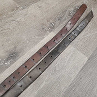 Pr Stirrup Leathers *fair, unstitched, CRACKS, cut, zholes, rubs, uneven, scrapes