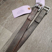 Pr Stirrup Leathers *fair, unstitched, CRACKS, cut, zholes, rubs, uneven, scrapes