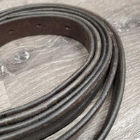 Pr Stirrup Leathers *fair, unstitched, CRACKS, cut, zholes, rubs, uneven, scrapes
