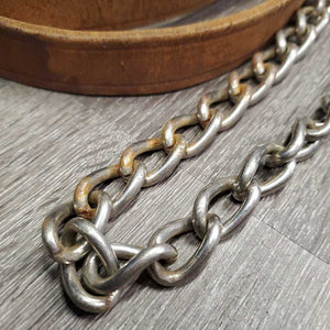 31" Nose Chain & Leather Lead Shank *gc/fair, clean, rusty, v.stiff, v.dry, stains, cracks, creases, knotted