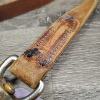 31" Nose Chain & Leather Lead Shank *gc/fair, clean, rusty, v.stiff, v.dry, stains, cracks, creases, knotted