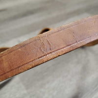 31" Nose Chain & Leather Lead Shank *gc/fair, clean, rusty, v.stiff, v.dry, stains, cracks, creases, knotted
