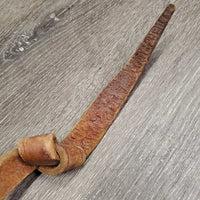 31" Nose Chain & Leather Lead Shank *gc/fair, clean, rusty, v.stiff, v.dry, stains, cracks, creases, knotted