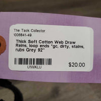 Thick Soft Cotton Web Draw Reins, loop ends *gc, dirty, stains, rubs