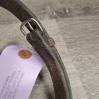 Thick Leather Flash, Buckle Noseband Attachment *gc/fair, clean, stiff, dry, edge residue, discolored/faded, xholes
