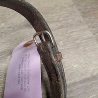 Thick Leather Flash, Buckle Noseband Attachment *gc/fair, clean, stiff, dry, edge residue, discolored/faded, xholes