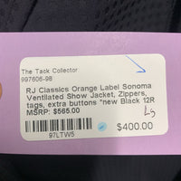 Ventilated Show Jacket, Zippers, tags, extra buttons *new
