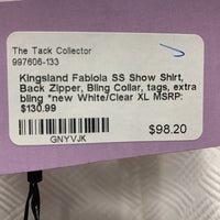 SS Show Shirt, Back Zipper, Bling Collar, tags, extra bling *new
