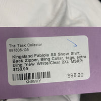 SS Show Shirt, Back Zipper, Bling Collar, tags, extra bling *new
