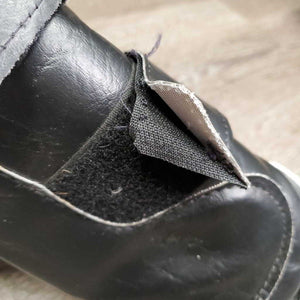 Pr Front Closed Boots, Fleece Lined, velcro *gc, clean, clumpy, mnr dingy, dirt, undone stitching