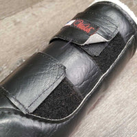 Pr Front Closed Boots, Fleece Lined, velcro *gc, clean, clumpy, mnr dingy, dirt, undone stitching
