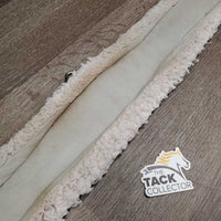 Cotton & Nylon Web Fleece Girth, x2 els, D Ring *gc/fair, torn elastic, holey & thin edges, clean, clumpy
