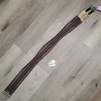 Leather Girth, x1 els *vgc, marker, clean, mnr scratches & stains, deep dents & creases