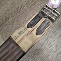 Leather Girth, x1 els *vgc, marker, clean, mnr scratches & stains, deep dents & creases