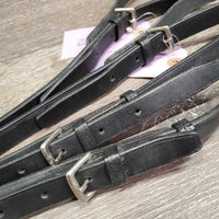 Soft Thick Leather Side Reins, Buckle Loop Ends *xc, clean, older, mnr marks