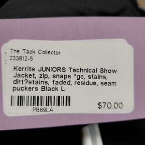 JUNIORS Technical Show Jacket, zip, snaps *gc, stains, dirt?stains, faded, residue, seam puckers