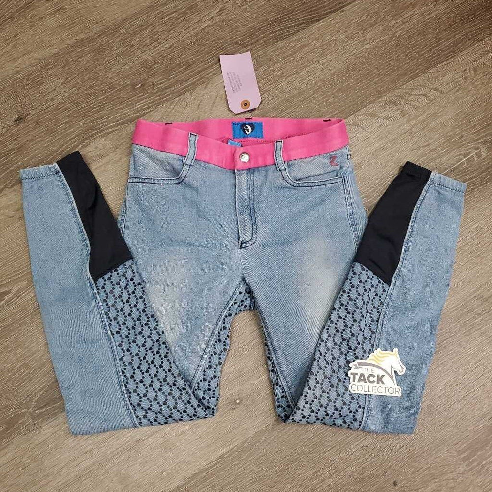 JUNIORS Denim Sticky Full Seat Breeches, bling *gc, stains?paint