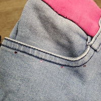 JUNIORS Denim Sticky Full Seat Breeches, bling *gc, stains?paint
