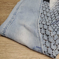 JUNIORS Denim Sticky Full Seat Breeches, bling *gc, stains?paint
