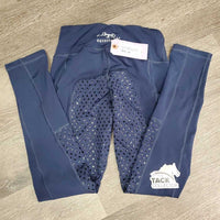 JUNIORS Lined Sticky Full Seat Riding Tight Breeches *vgc, mnr rubs, hair & pills
