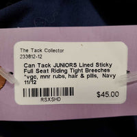 JUNIORS Lined Sticky Full Seat Riding Tight Breeches *vgc, mnr rubs, hair & pills