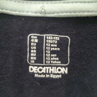 JUNIORS LS Polo Shirt, 1/4 Button Up *vgc, mnr seam puckers, fading, rubs & hair
